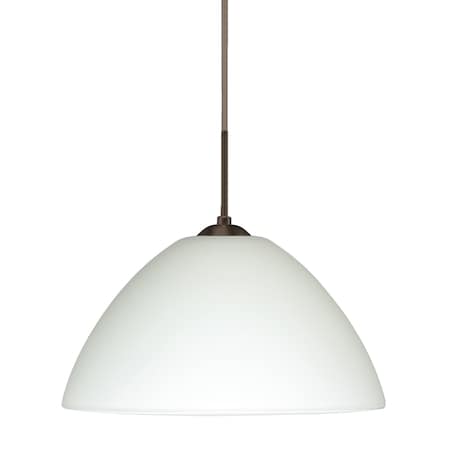 Besa Lighting Tessa Cord Pendant, White, Bronze Finish, 1x75W Incandescent 1JT-420107-BR